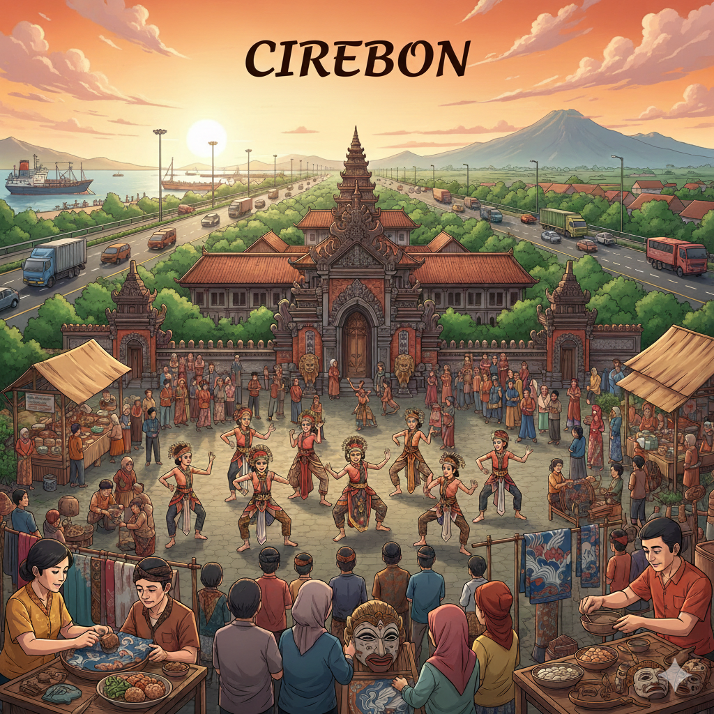 Pemandangan kawasan kota tua Cirebon yang memadukan arsitektur kolonial Belanda, elemen Tionghoa, dan tradisi lokal, mencerminkan sejarahnya sebagai kota pelabuhan budaya.